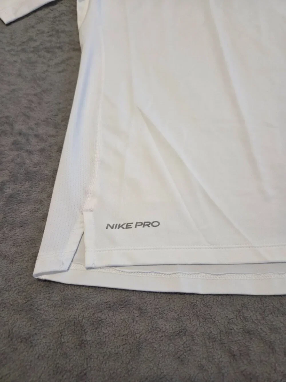 Nike Pro Men's Dri-Fit White Short Sleeve Compression Fitted Training Shirt Sz L - Picture 2 of 9